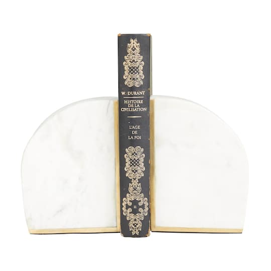 CosmoLiving by Cosmopolitan White Marble Glam Bookends
